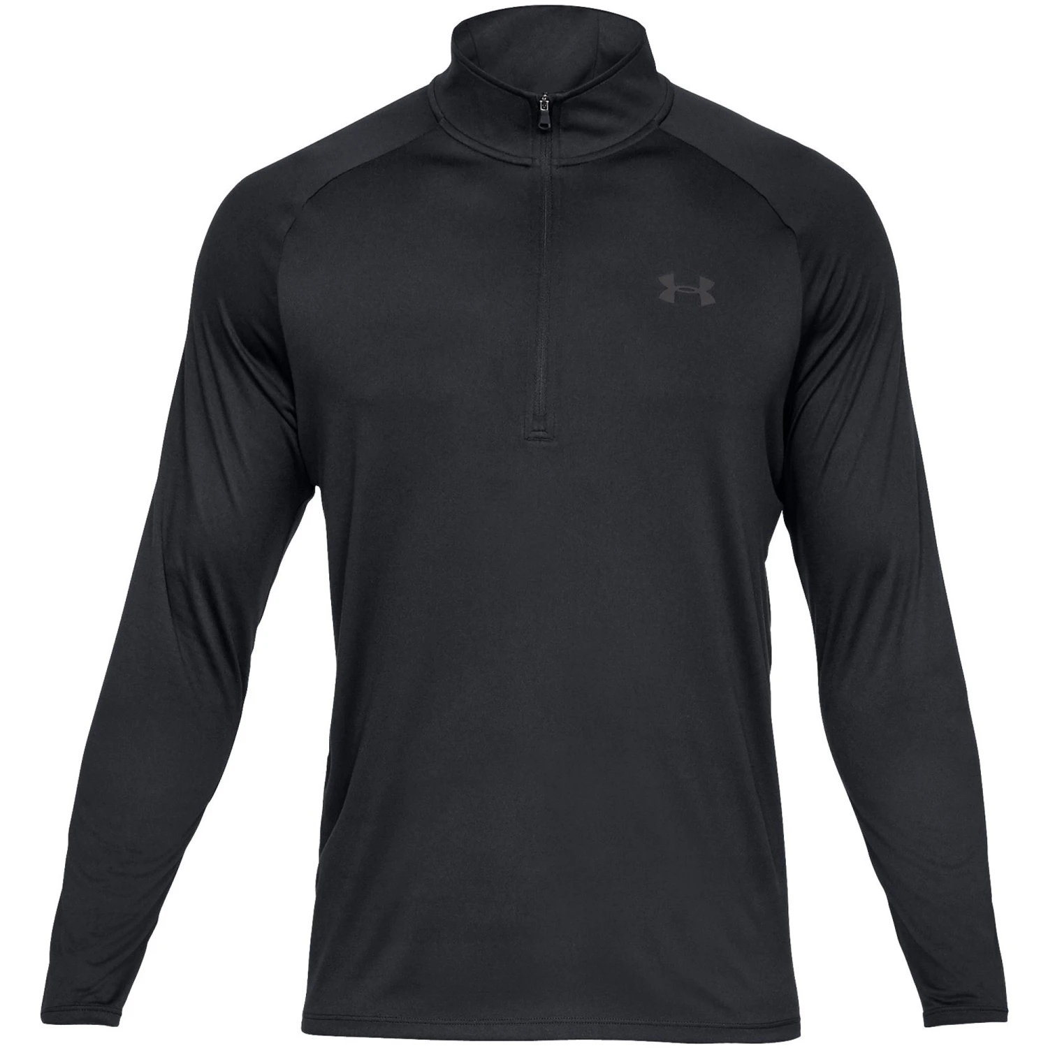 Under Armour Tech 2.0 Half Zip Long Sleeve Golf Top - Black 1 Under Armour Tech 2.0 Half Zip Long Sleeve Golf Top - Black