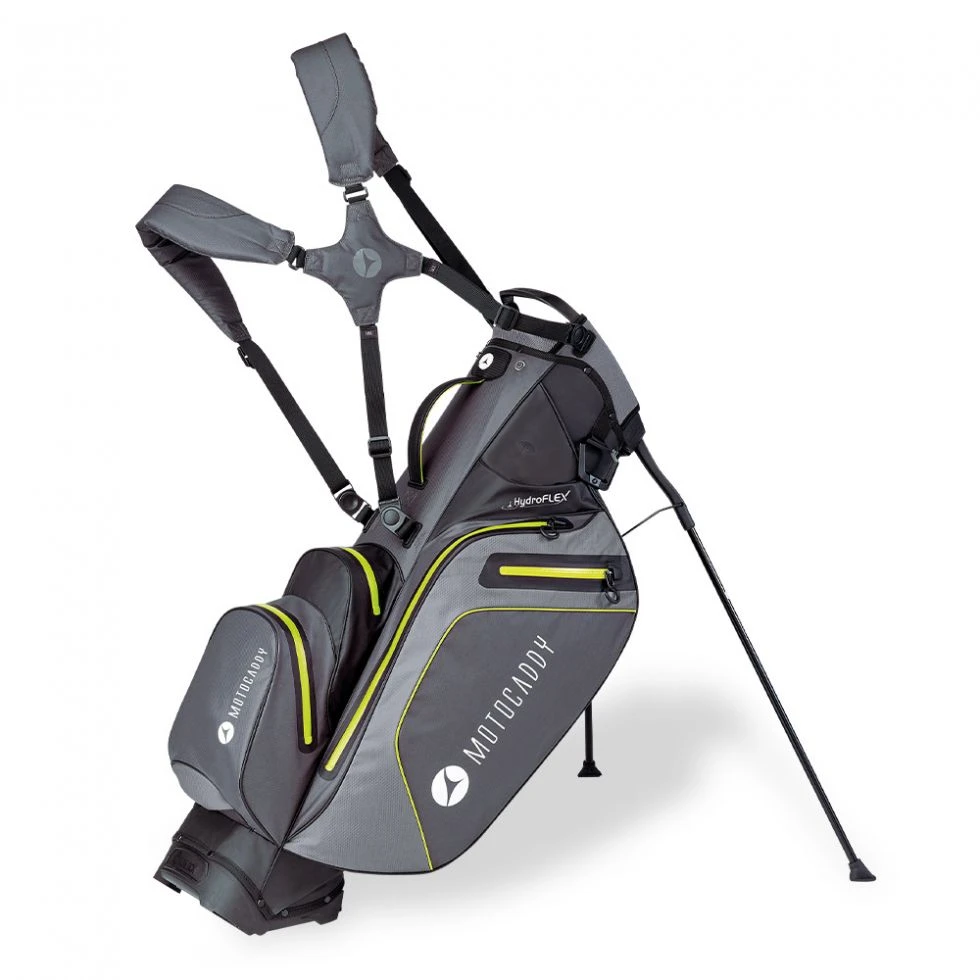 Motocaddy HydroFLEX Golf Trolley/Stand Bag 2023 - Grey/Lime 1 Motocaddy HydroFLEX Golf Trolley/Stand Bag 2023 - Grey/Lime