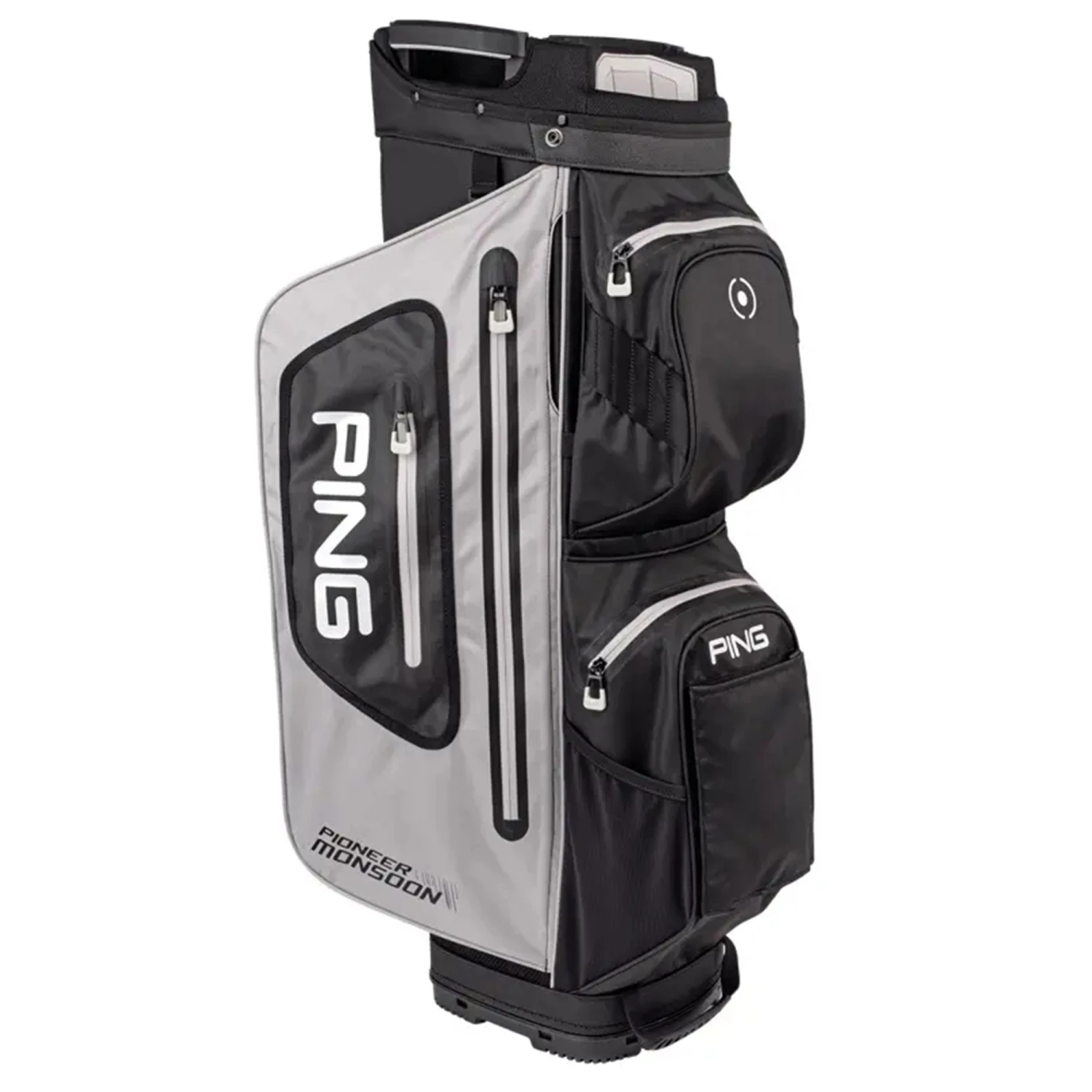 Ping Pioneer Monsoon 201 Golf Cart Bag - Light Grey/Black/White 1 Ping Pioneer Monsoon 201 Golf Cart Bag - Light Grey/Black/White