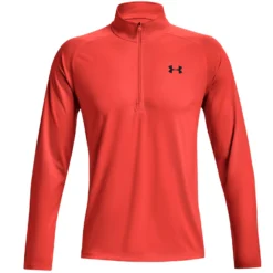 Under Armour Tech 2.0 Half Zip Long Sleeve Golf Top - Orange