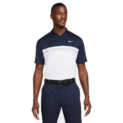 Nike Dri-Fit Victory CB Golf Polo Shirt - Obsidian/White/Grey