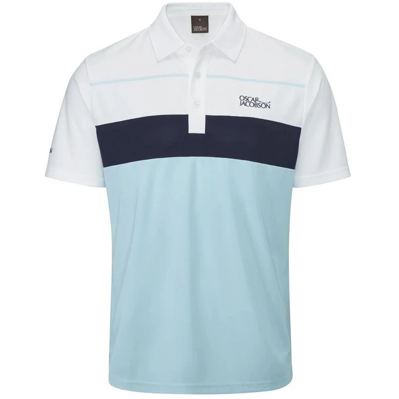 Oscar Jacobson Dodman Golf Polo Shirt - Blue 1 Oscar Jacobson Dodman Golf Polo Shirt - Blue