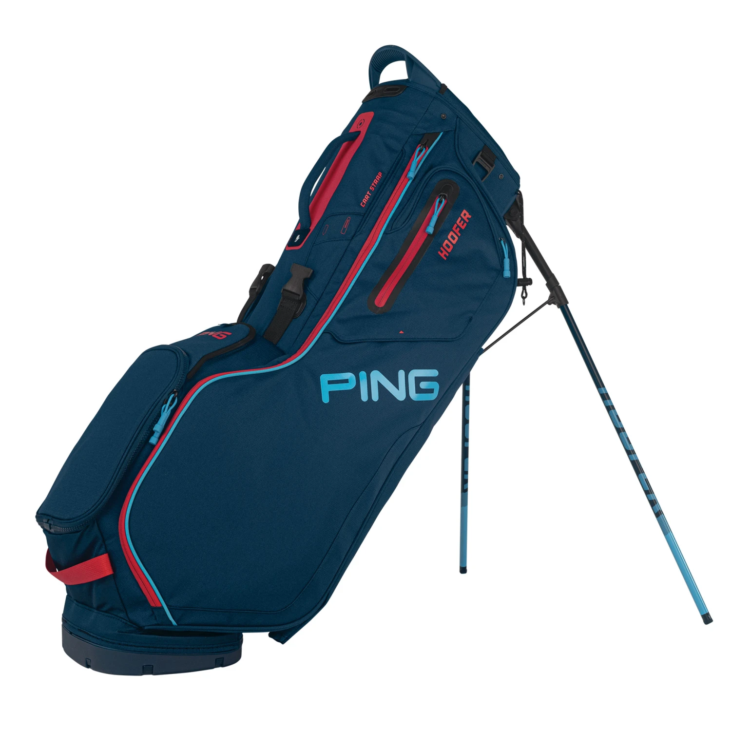 Ping Hoofer Golf Stand Bag - Navy/Bright Blue/Red 1 Ping Hoofer Golf Stand Bag - Navy/Bright Blue/Red
