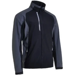 Abacus Links Waterproof Rain Jacket - Black/Grey