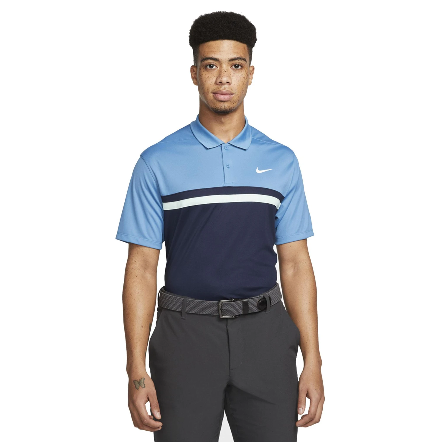 Nike Dri-Fit Victory CB Golf Polo Shirt - Blue 1 Nike Dri-Fit Victory CB Golf Polo Shirt - Blue
