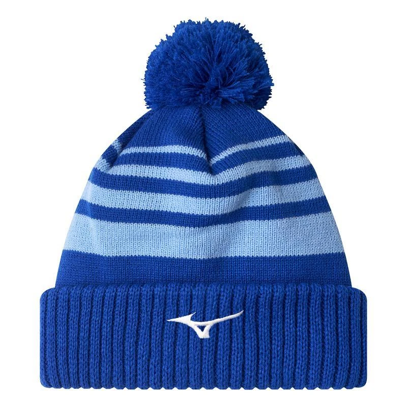 Mizuno Breathe Thermo Pom Pom Beanie Hat - Blue 1 Mizuno Breathe Thermo Pom Pom Beanie Hat - Blue