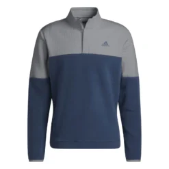 Adidas DWR 1/4 Zip Golf Sweater - Grey Three/Crew Navy