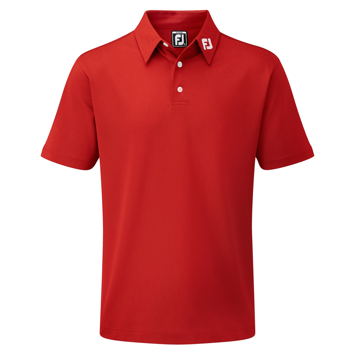 FootJoy Junior Stretch Solid Pique Polo Shirt - Red 1 FootJoy Junior Stretch Solid Pique Polo Shirt - Red