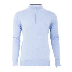 Calvin Klein Heather Half Zip Sweater Sky Blue