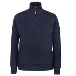 Oscar Jacobson Orson Half Zip Lined Golf Sweater - Navy