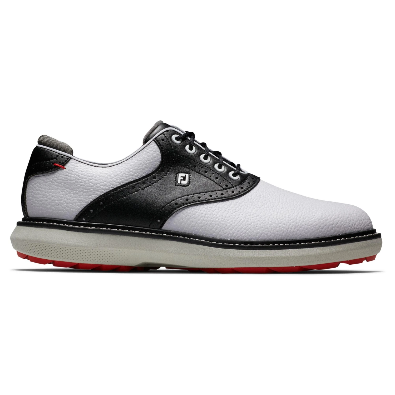 FootJoy Traditions Spikeless Golf Shoe - White/Black/Grey 1 FootJoy Traditions Spikeless Golf Shoe - White/Black/Grey