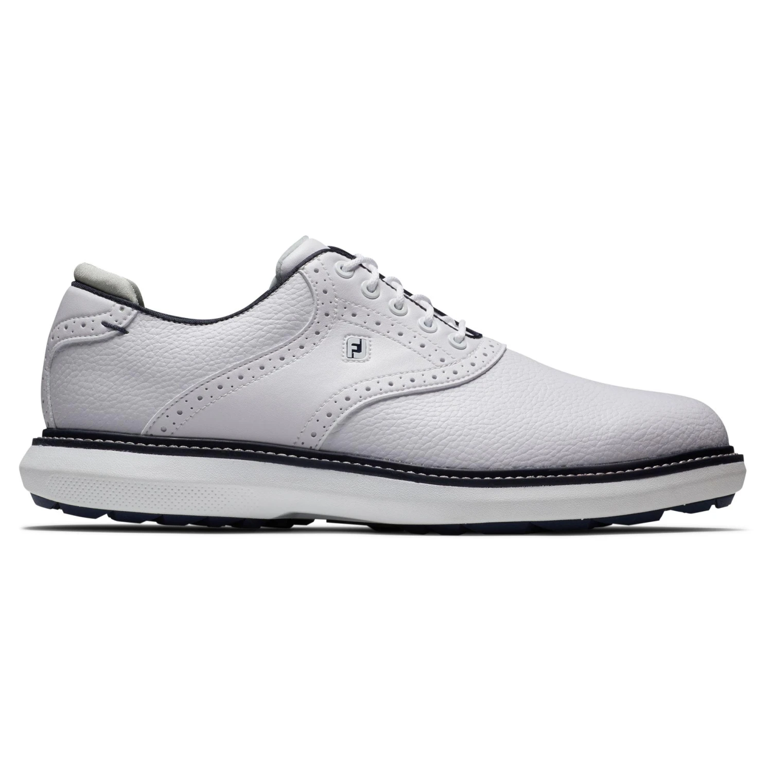 FootJoy Traditions Spikeless Golf Shoe - White/Navy 1 FootJoy Traditions Spikeless Golf Shoe - White/Navy